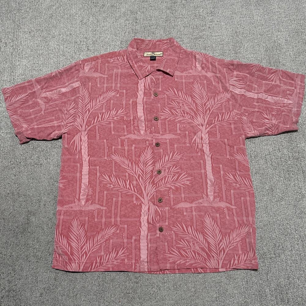 Tommy Bahama Men’s Coral toned short-sleeve button-down camp shirt Size Large